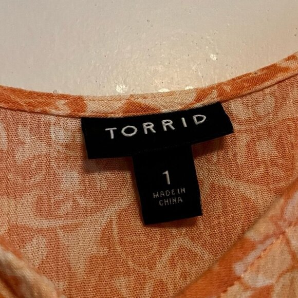 Torrid Size 1 Orange Patterned Tank Top - Picture 8 of 9